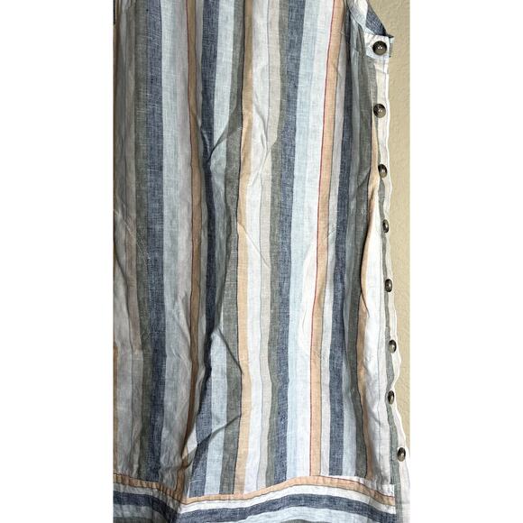 Peck & Peck Shift Dress Women Large LINEN Striped Bateau Beach Coastal Nautical - Picture 8 of 9
